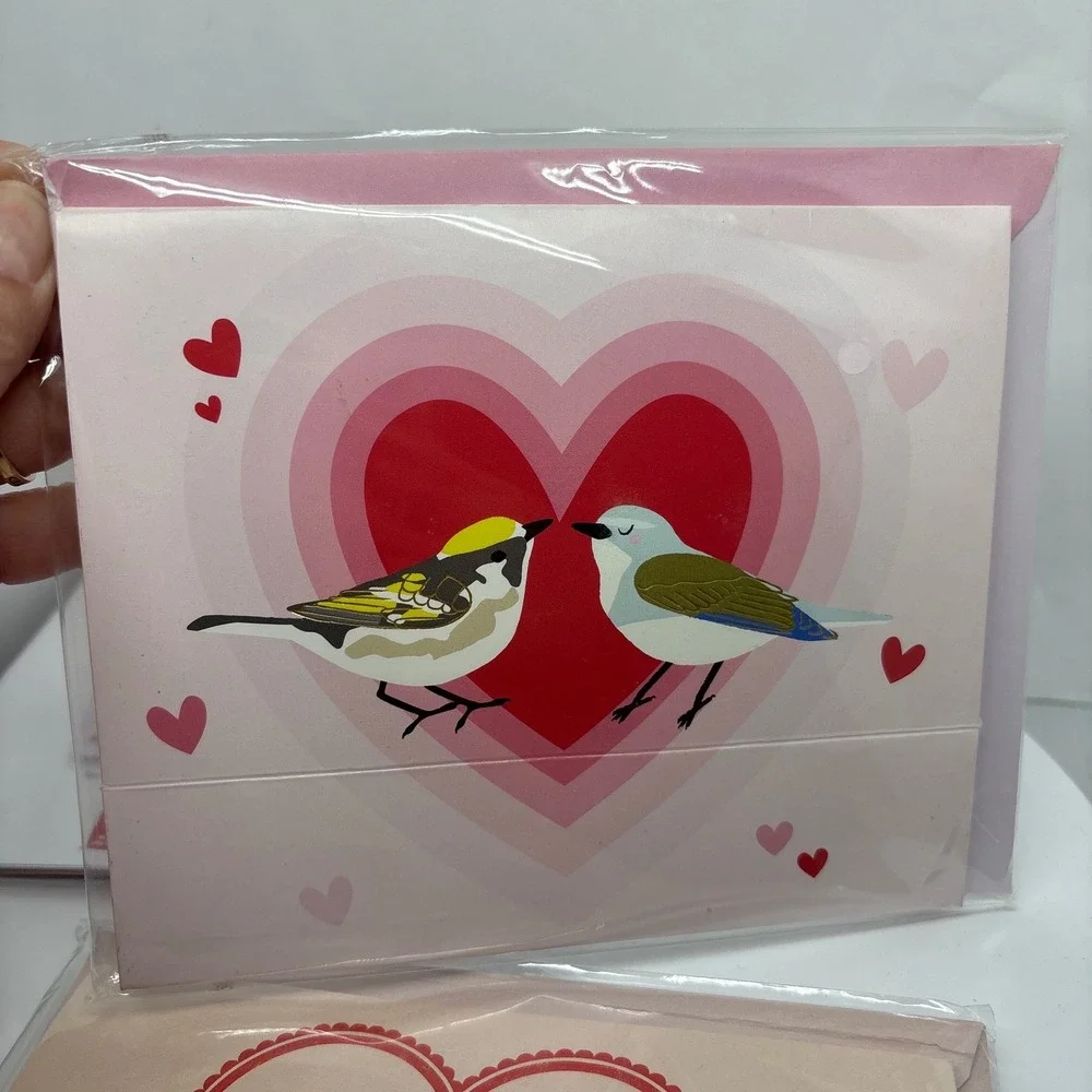 3 Shadowbox Cards Valentines Day Romantic Bouquet Love‎ Birds Cats UP With Paper